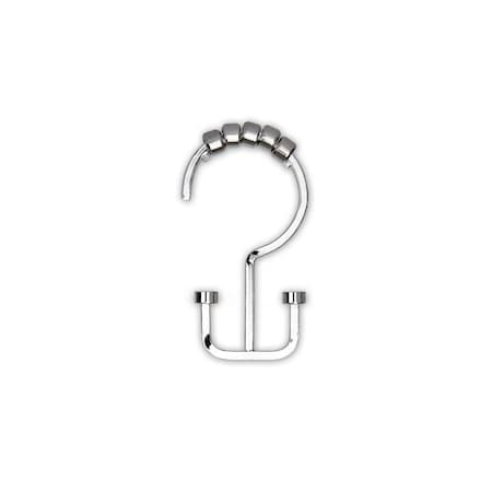 Utopia Alley Utopia Alley HK1SS Deco Flat Double Roller Shower Curtain Hooks; Chrome HK1SS